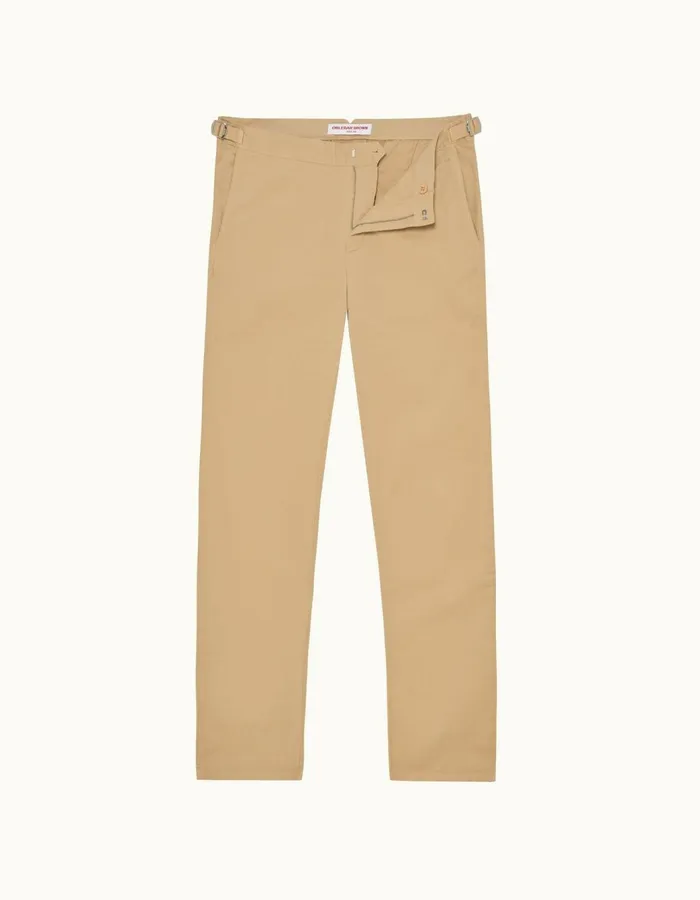 Men Orlebar Brown Trousers Fallon Cotton Sand Dune