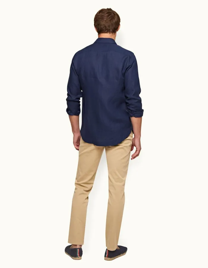 Men Orlebar Brown Trousers Fallon Cotton Sand Dune