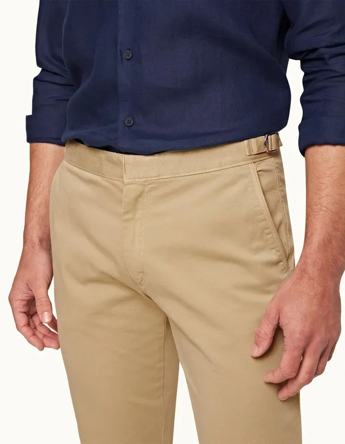 Men Orlebar Brown Trousers Fallon Cotton Sand Dune