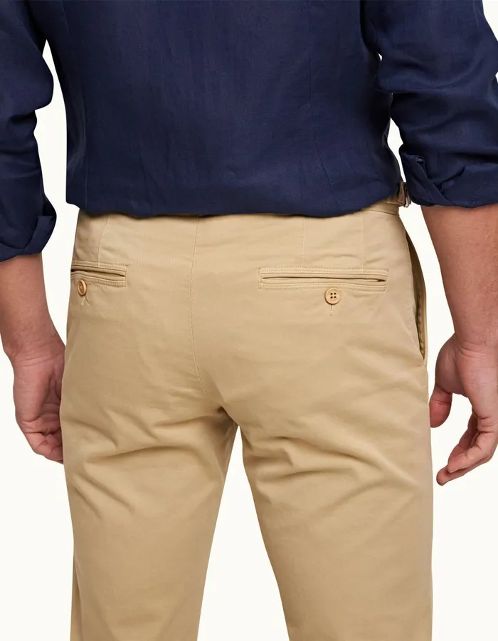 Men Orlebar Brown Trousers Fallon Cotton Sand Dune