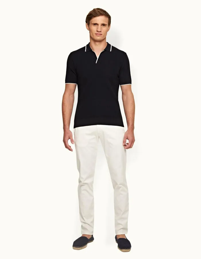 Men Orlebar Brown Trousers Fallon Cotton Sea Mist