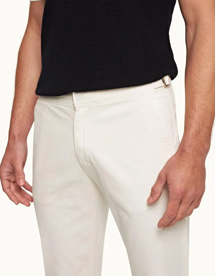 Men Orlebar Brown Trousers Fallon Cotton Sea Mist