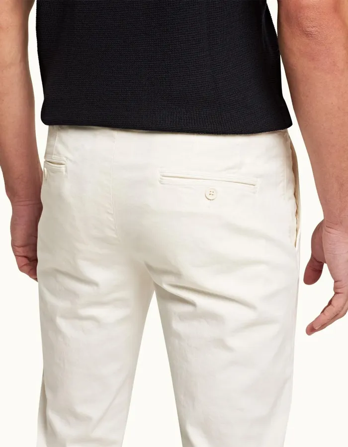 Men Orlebar Brown Trousers Fallon Cotton Sea Mist