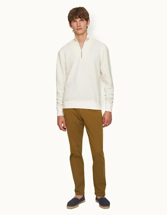 Men Orlebar Brown Trousers Fallon StretchCotton Golden Khaki