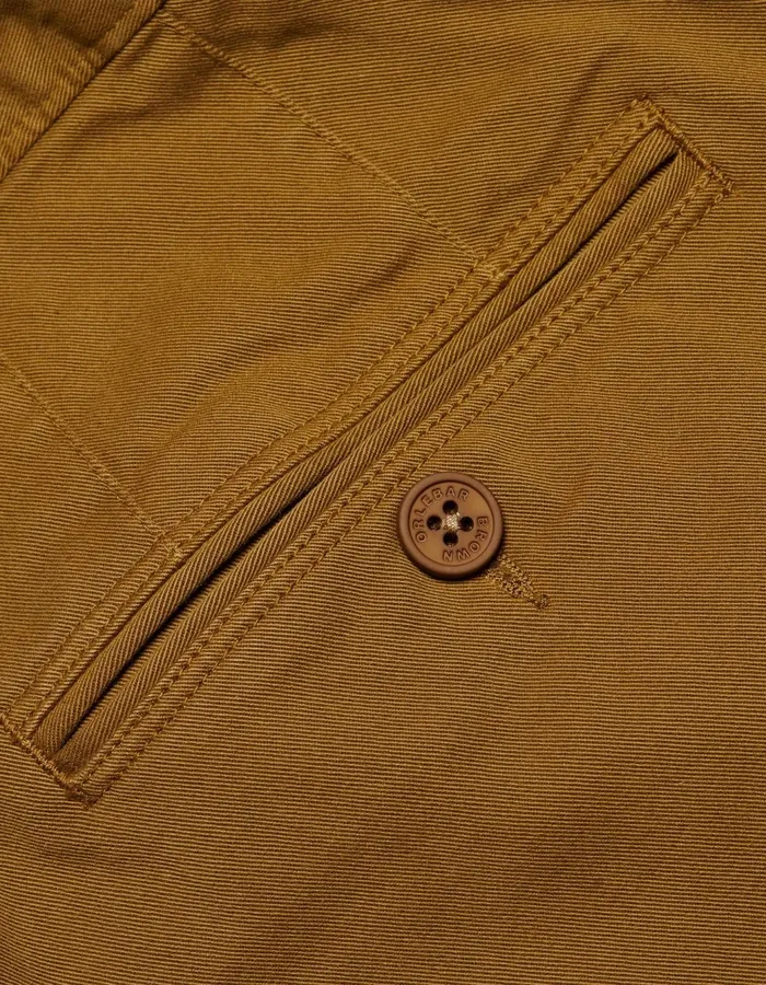 Men Orlebar Brown Trousers Fallon StretchCotton Golden Khaki