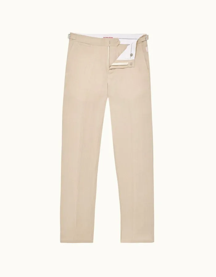 Men Orlebar Brown Trousers Griffon Linen Taupe