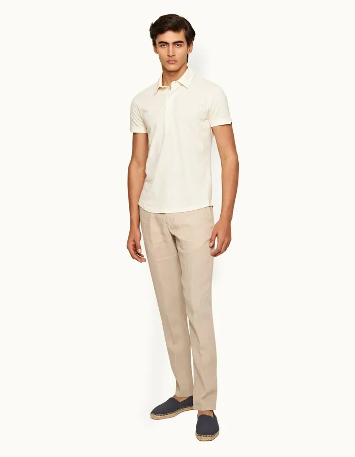 Men Orlebar Brown Trousers Griffon Linen Taupe
