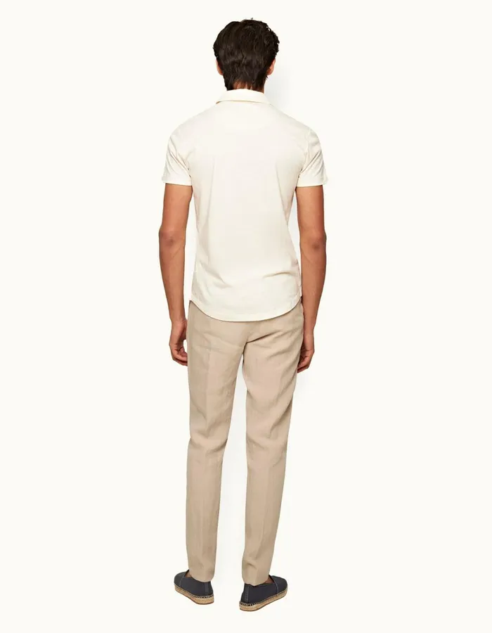 Men Orlebar Brown Trousers Griffon Linen Taupe