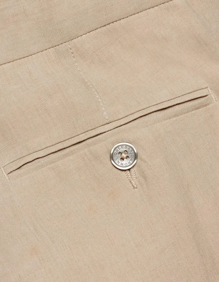 Men Orlebar Brown Trousers Griffon Linen Taupe