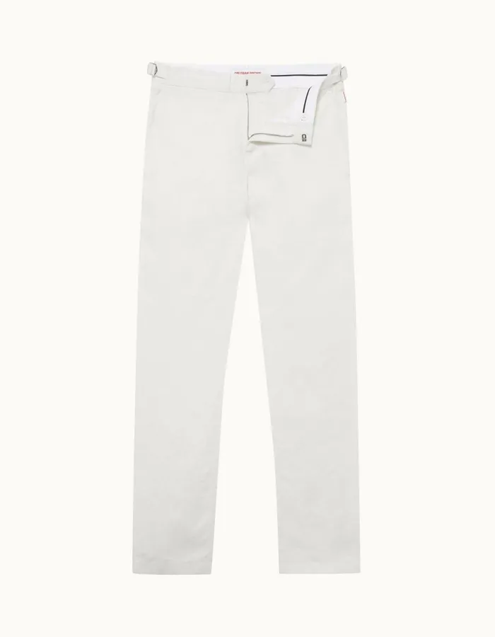 Men Orlebar Brown Trousers Griffon Linen White