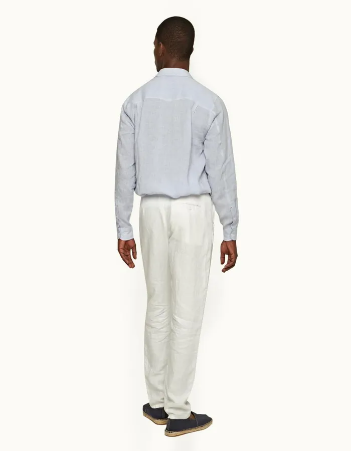 Men Orlebar Brown Trousers Griffon Linen White