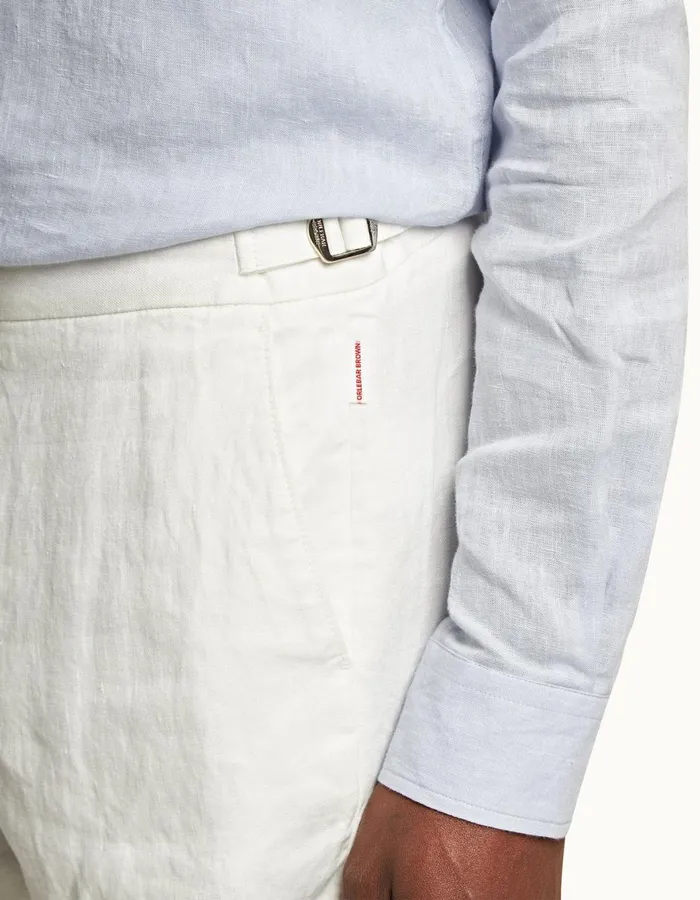 Men Orlebar Brown Trousers Griffon Linen White