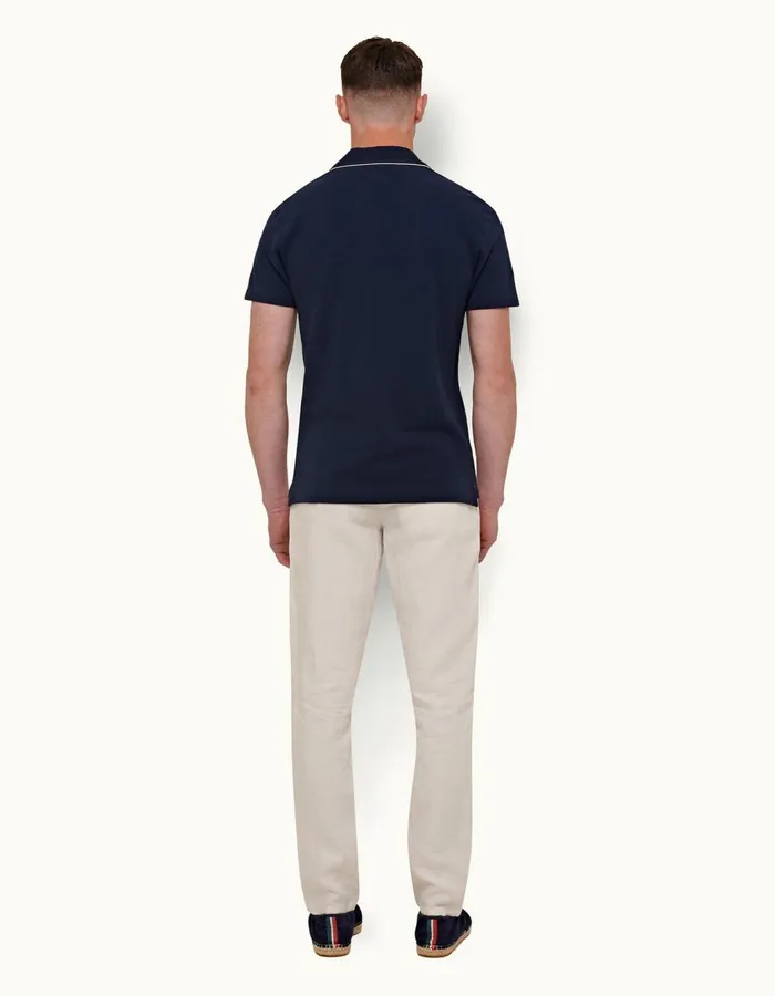 Men Orlebar Brown Trousers Griffon Linen White Sand