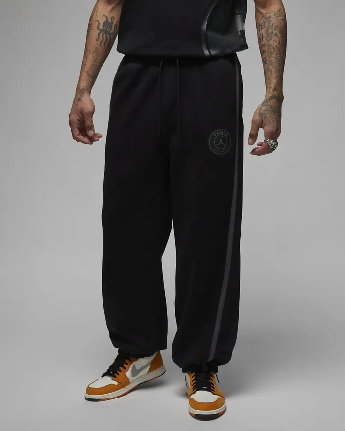 Men Paris SaintGermain Black Nike Trousers And Tights