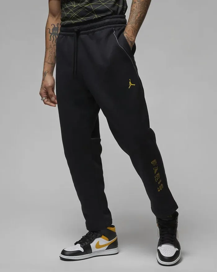 Men Paris SaintGermain Blacktour Yellow Nike Trousers And Tights