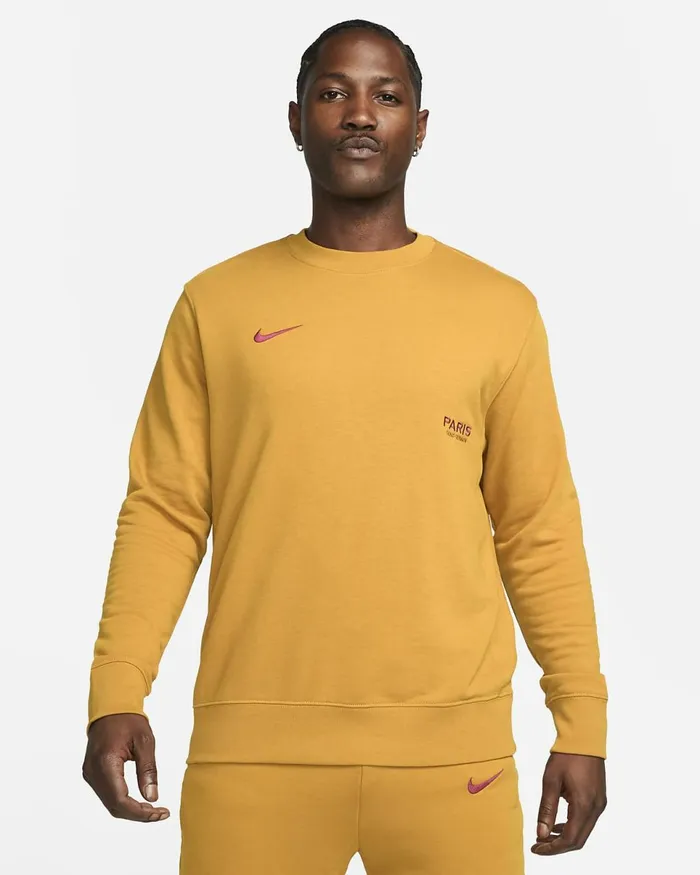 Men Paris SaintGermain Club Gold Suedeteam Red Nike Hoodies And Sweatshirts