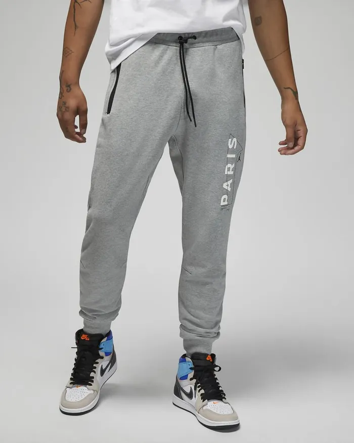Men Paris SaintGermain Dark Grey Heatherwhite Nike Trousers And Tights