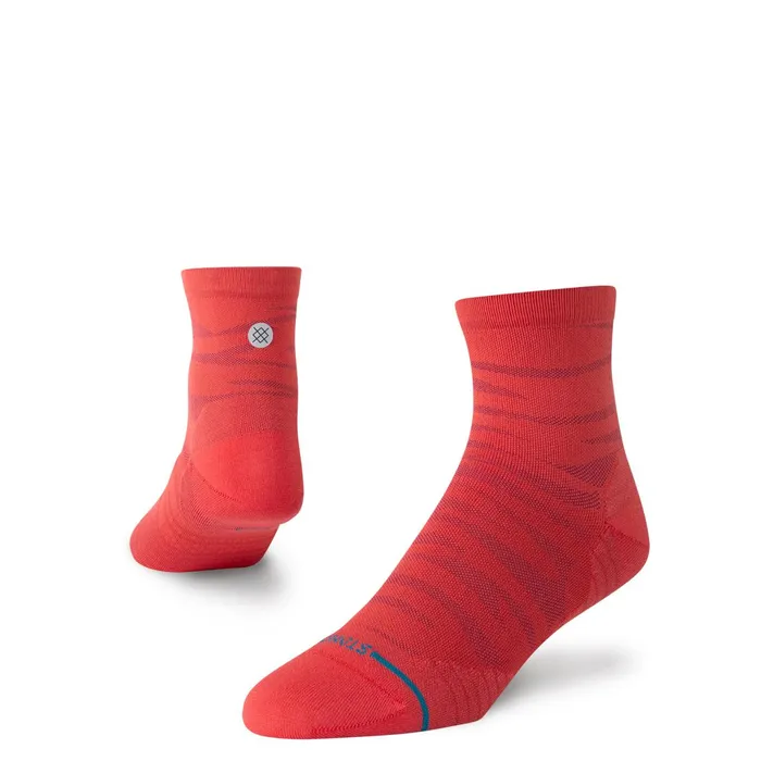 Men Performance Quarter Socks Ridge 8211 Red Stance Quarter