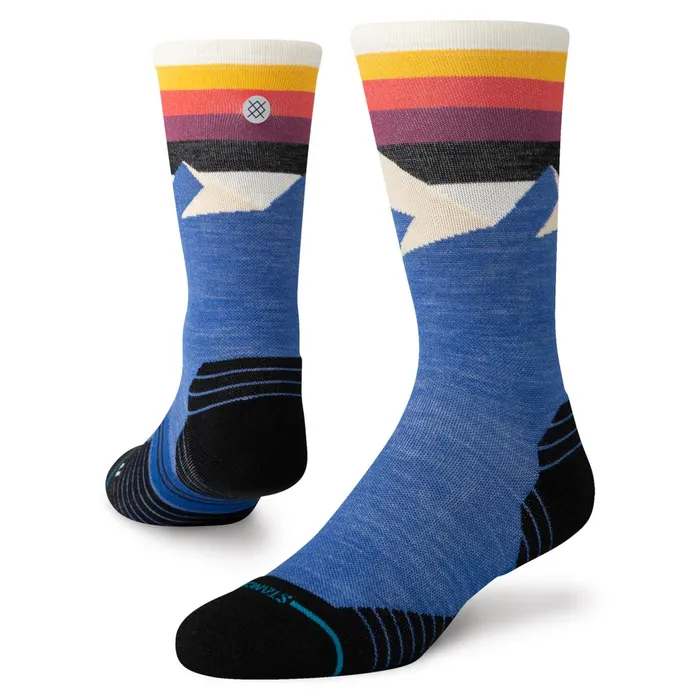 Men Performance Wool Hiking Socks Divided Lines 8211 Blue Stance Crew