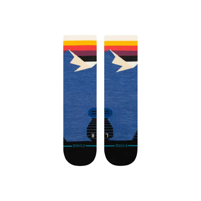Men Performance Wool Hiking Socks Divided Lines 8211 Blue Stance Crew