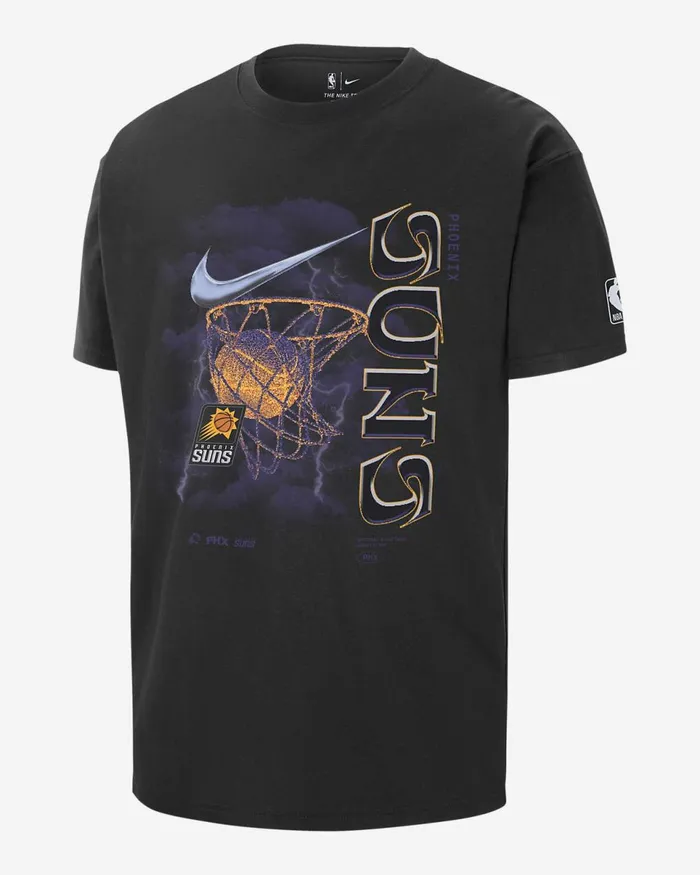 Men Phoenix Suns Courtside Max90 Black Nike Tops And TShirts