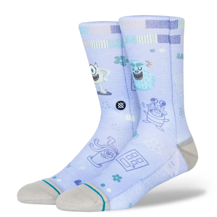 Men Pixar X By Ryan Bubnis Poly Crew Socks Monsters 8211 Purple Stance Crew