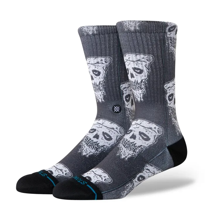 Men Pizza Face Poly Crew Socks Whiteblack Stance Crew