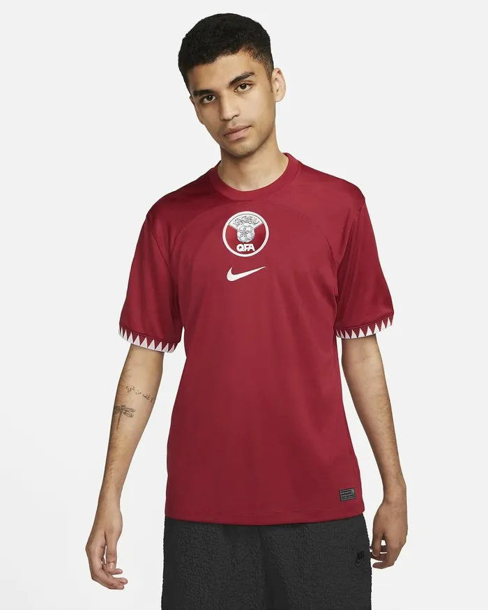 Men Qatar 202223 Stadium Home Desert Maroonwhite Nike Kits And Jerseys