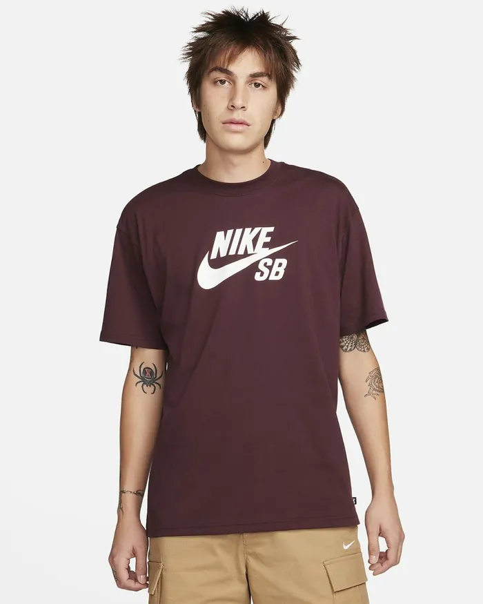 Men Sb Burgundy Crushwhite Nike Tops And TShirts