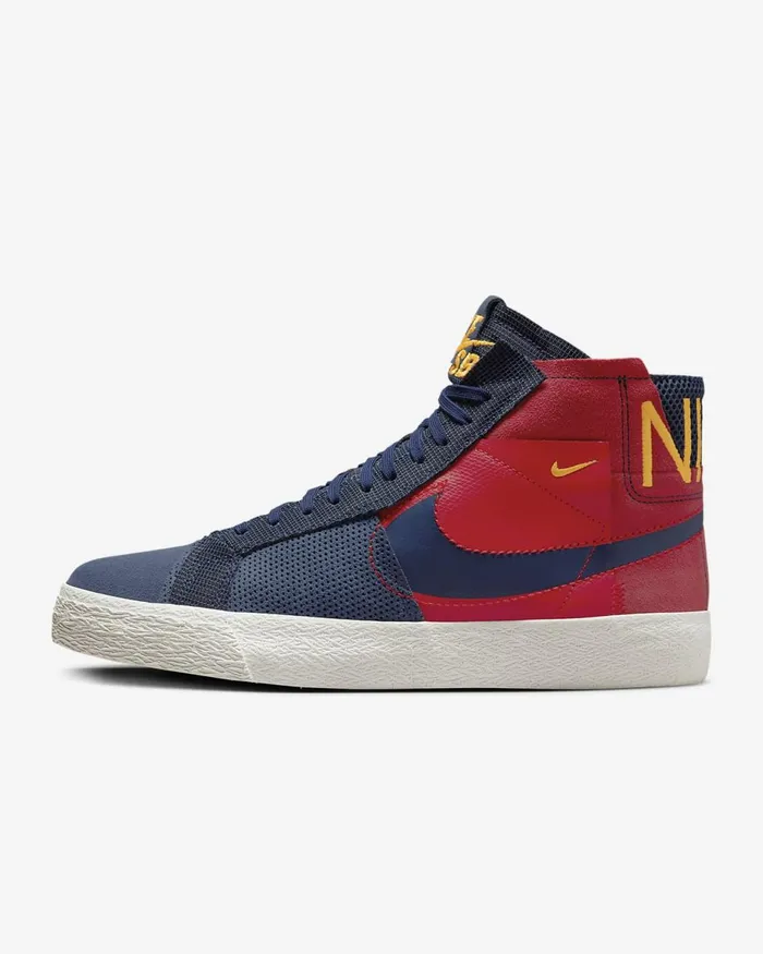 Men Sb Zoom Blazer Mid Premium University Reduniversity Goldsummit Whitemidnight Navy Nike Skateboarding