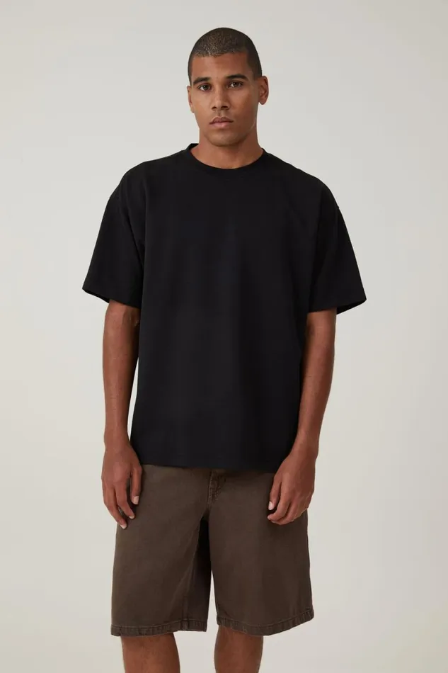 Men Shorts Cotton On Baggy Denim Short Chocolate
