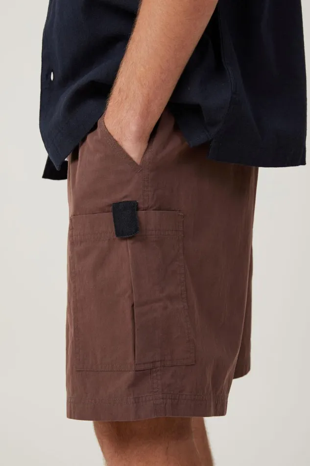 Men Shorts Cotton On Parachute Field Short Chocolate