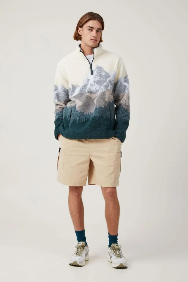 Men Shorts Cotton On Parachute Field Short Stone