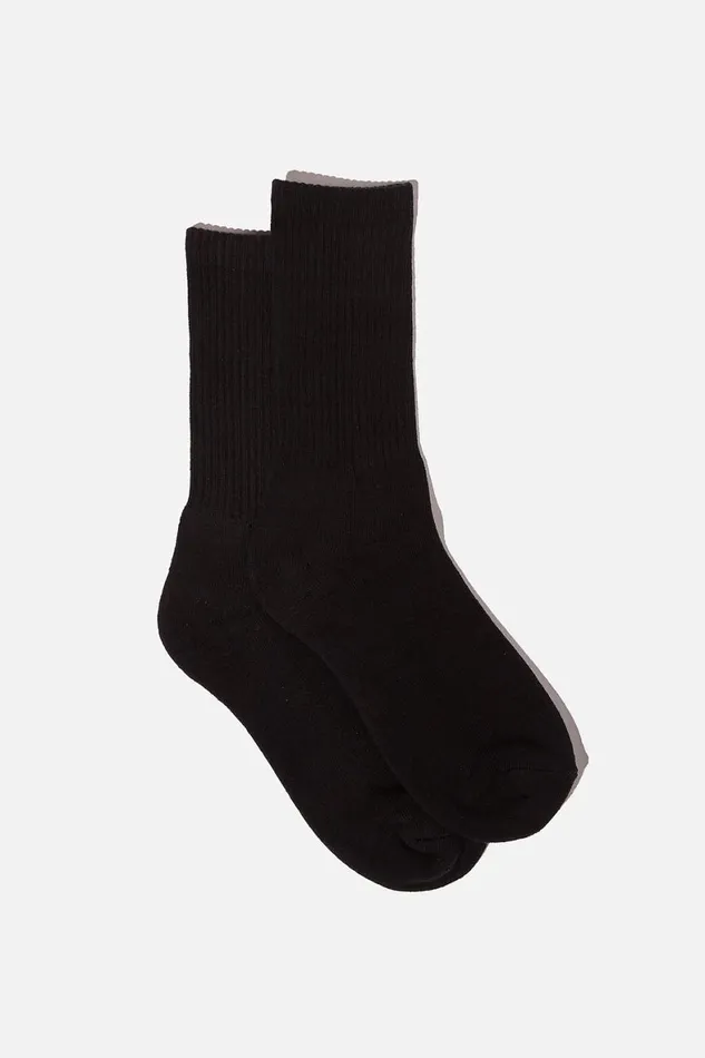 Men Socks and Underwear Cotton On Essential Sock Black Solid