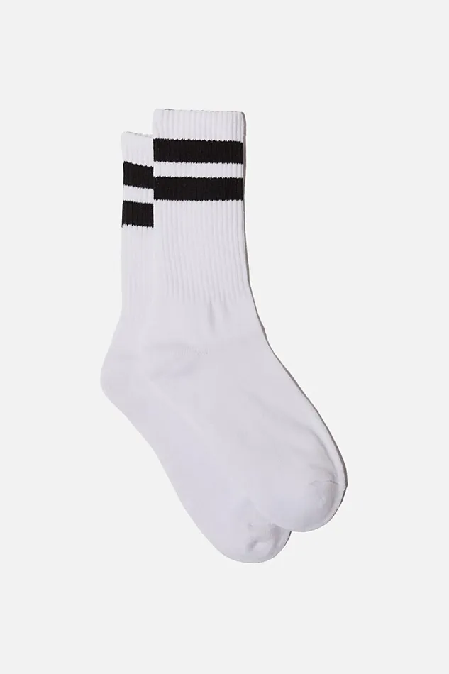 Men Socks and Underwear Cotton On Essential Sock Whitesport Stripe