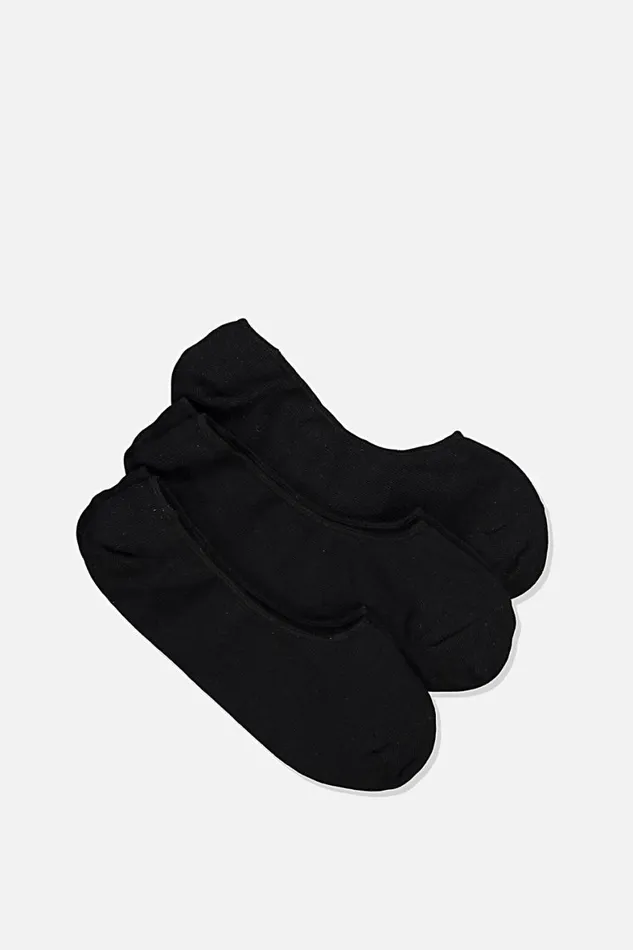 Men Socks and Underwear Cotton On Invisible Socks 3 Pack Black