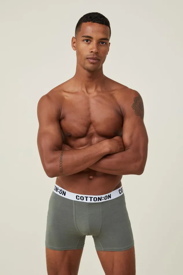 Men Socks and Underwear Cotton On Organic Cotton Trunks Cool Avocadowhiteblack