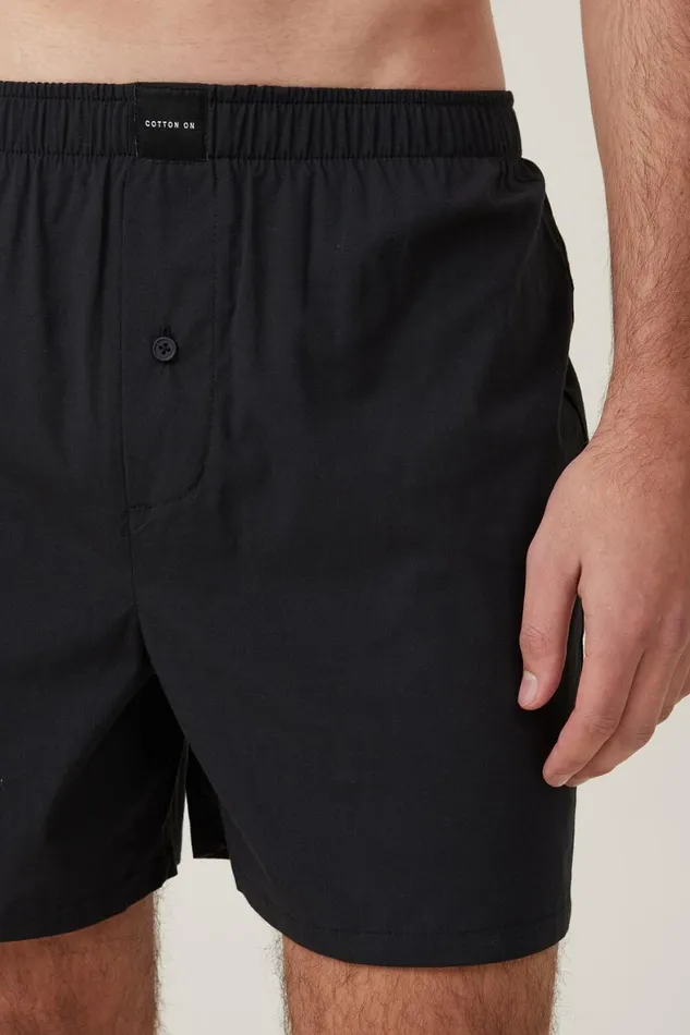 Men Socks and Underwear Cotton On Stretch Boxer Short Black