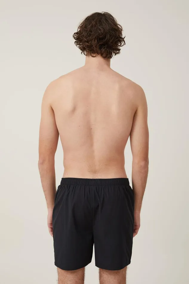 Men Socks and Underwear Cotton On Stretch Boxer Short Black