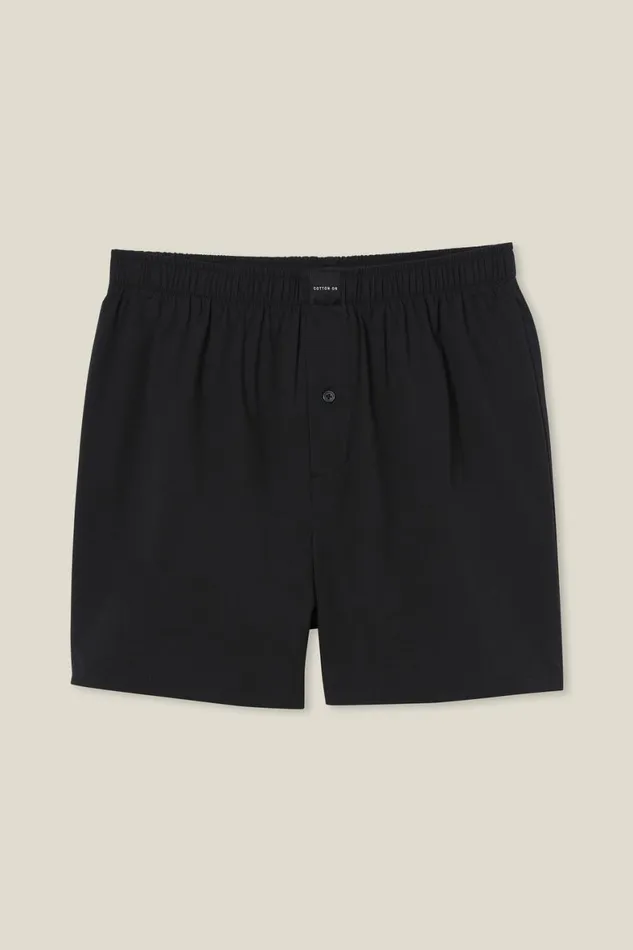 Men Socks and Underwear Cotton On Stretch Boxer Short Black