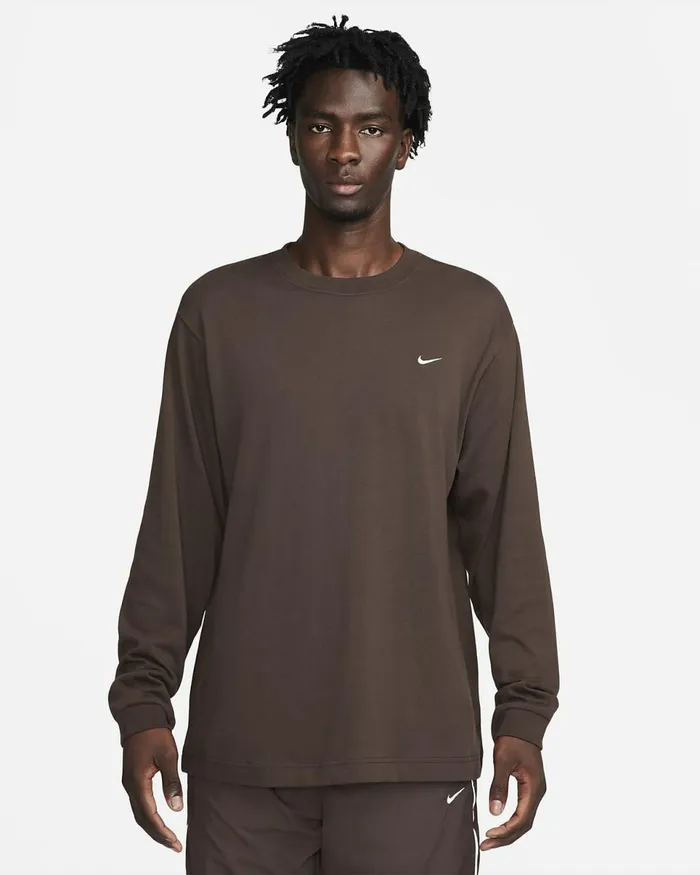 Men Solo Swoosh Baroque Brownwhite Nike Tops And TShirts