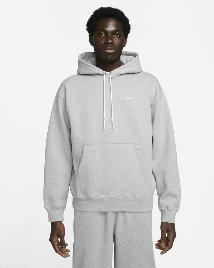Men Solo Swoosh Dark Grey Heatherwhite Nike Hoodies And Sweatshirts