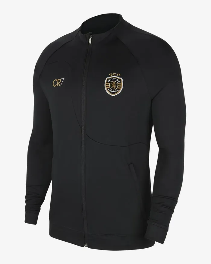Men Sporting Cp X Cr7 Academy Pro Blackjersey Gold Nike Tracksuits