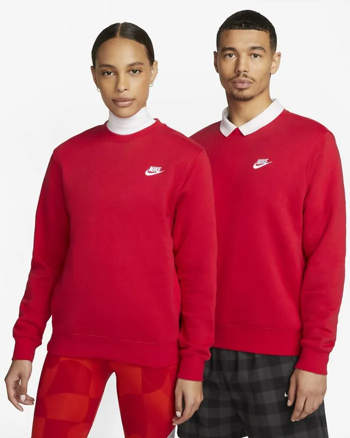 Men Sportswear Club Fleece University Redwhite Nike Hoodies And Sweatshirts