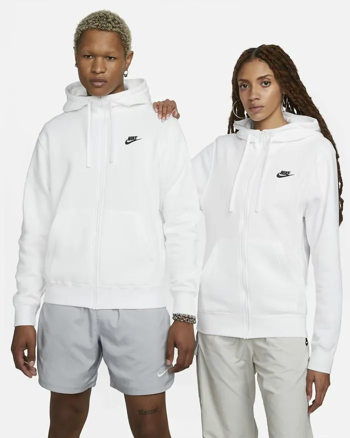 Men Sportswear Club Fleece Whitewhiteblack Nike Hoodies And Sweatshirts