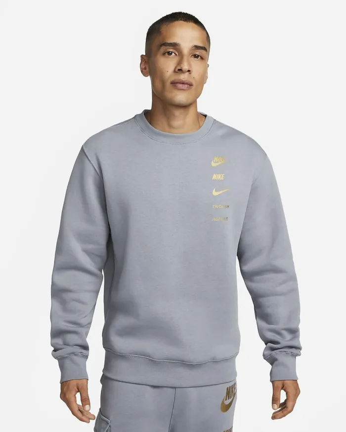 Men Sportswear Standard Issue Cool Grey Nike Hoodies And Sweatshirts
