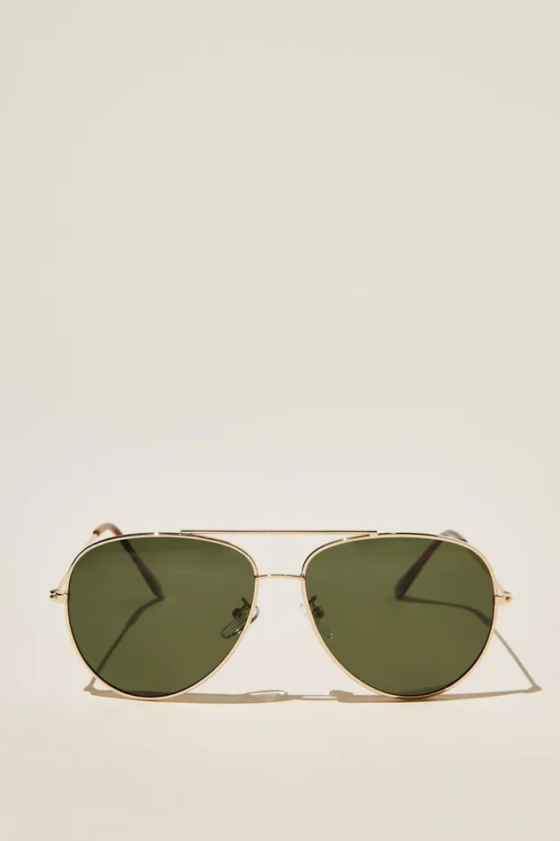 Men Sunglasses Cotton On Marshall Polarized Sunglasses Goldtortgreen Smoke