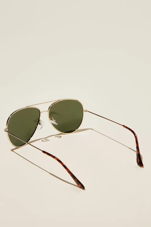 Men Sunglasses Cotton On Marshall Polarized Sunglasses Goldtortgreen Smoke