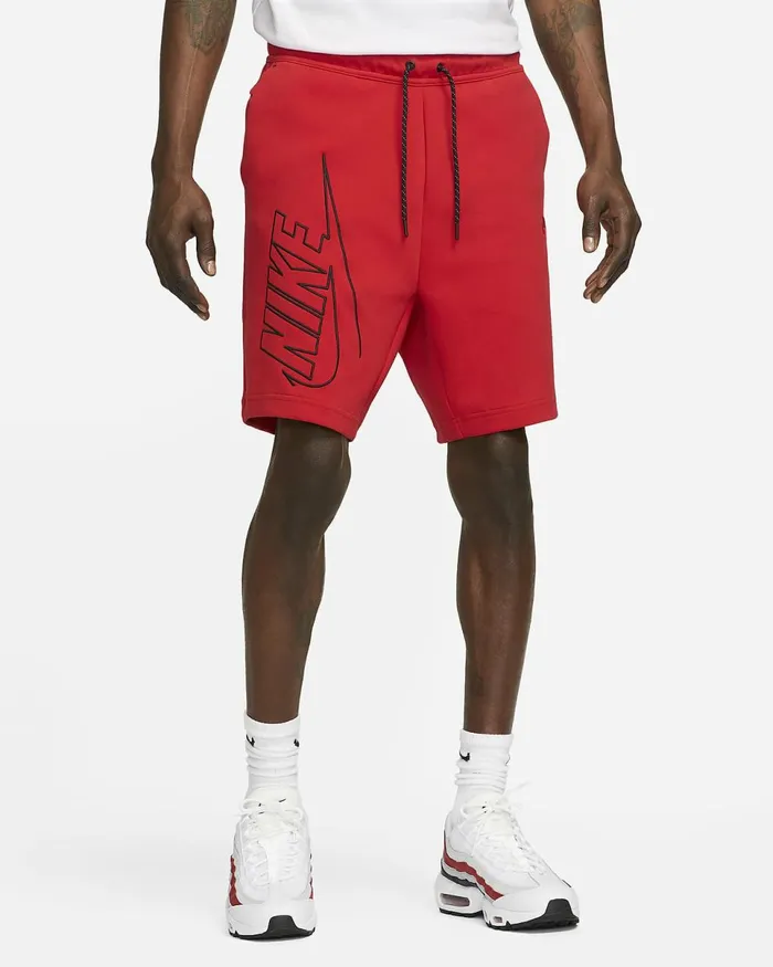 Men Tech Fleece University Reduniversity Red Nike Shorts