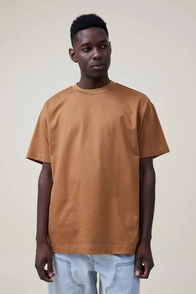 Men Tees and Tanks Cotton On Box Fit Plain TShirt Ginger